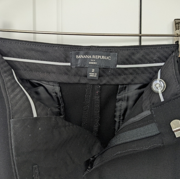 Banana Republic Avery Straight-Fit Black White Stripe Washable Ankle Pant Sz 2 - Picture 6 of 14